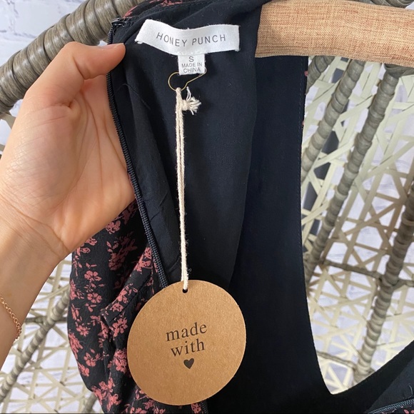 Honey Punch Prairie Serenade Black Floral Dress - Picture 8 of 8